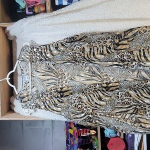 Bathing suit cover leopard print